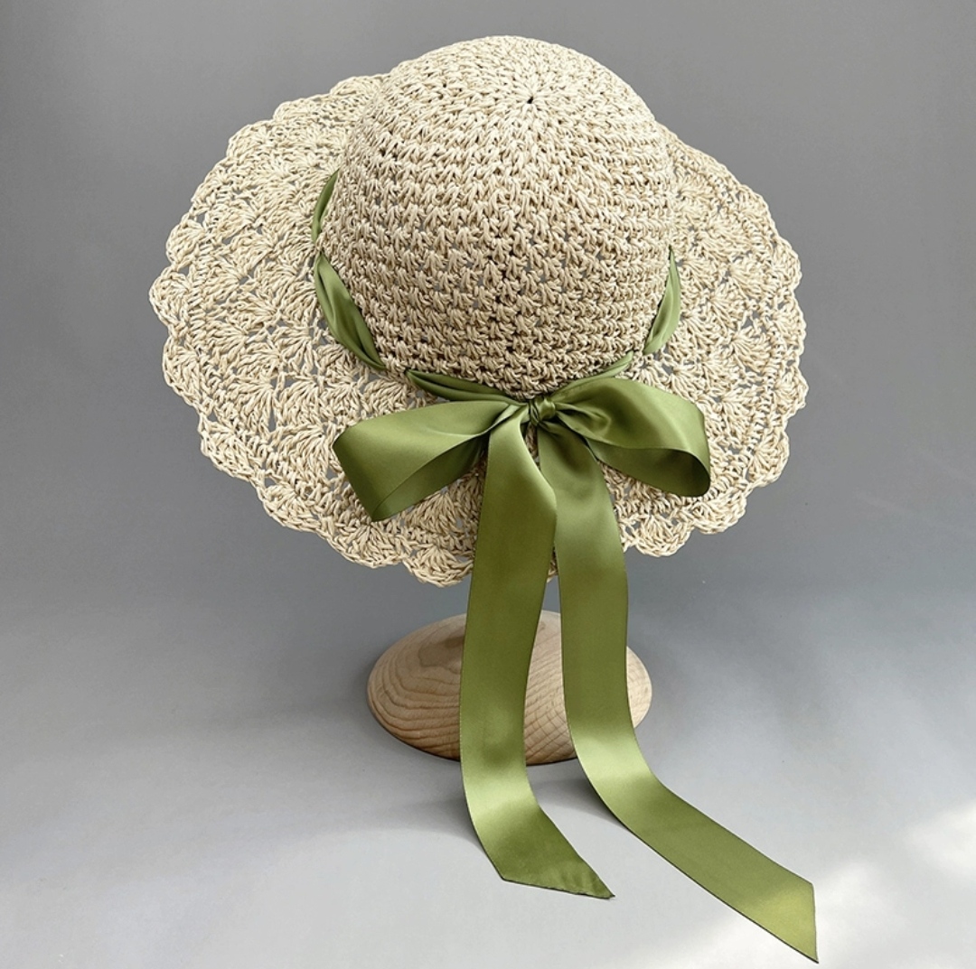 Mũ nón rộng vành đi biển du lịch dã ngoại chống nắng chất liệu cói thời trang Hàn Quốc dona25012102