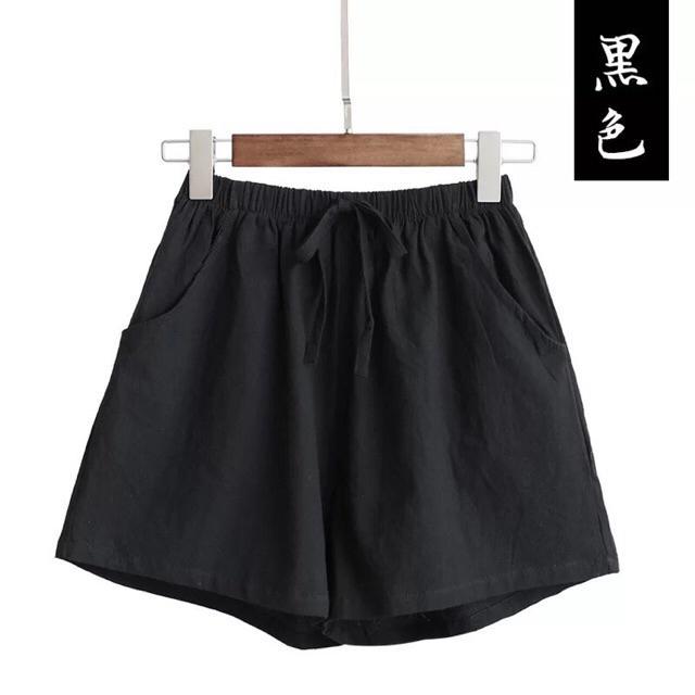 Quần shorts nữ, quần đùi đũi cạp chun Evelyn kiểu dáng basic