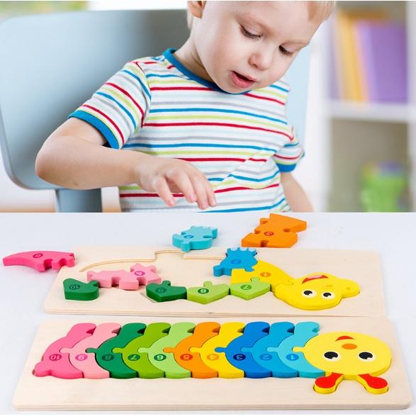 COMBO 3 Bảng xếp hình gỗ nối số từ 1-10 - Đồ chơi gỗ giáo dục thông minh cho bé