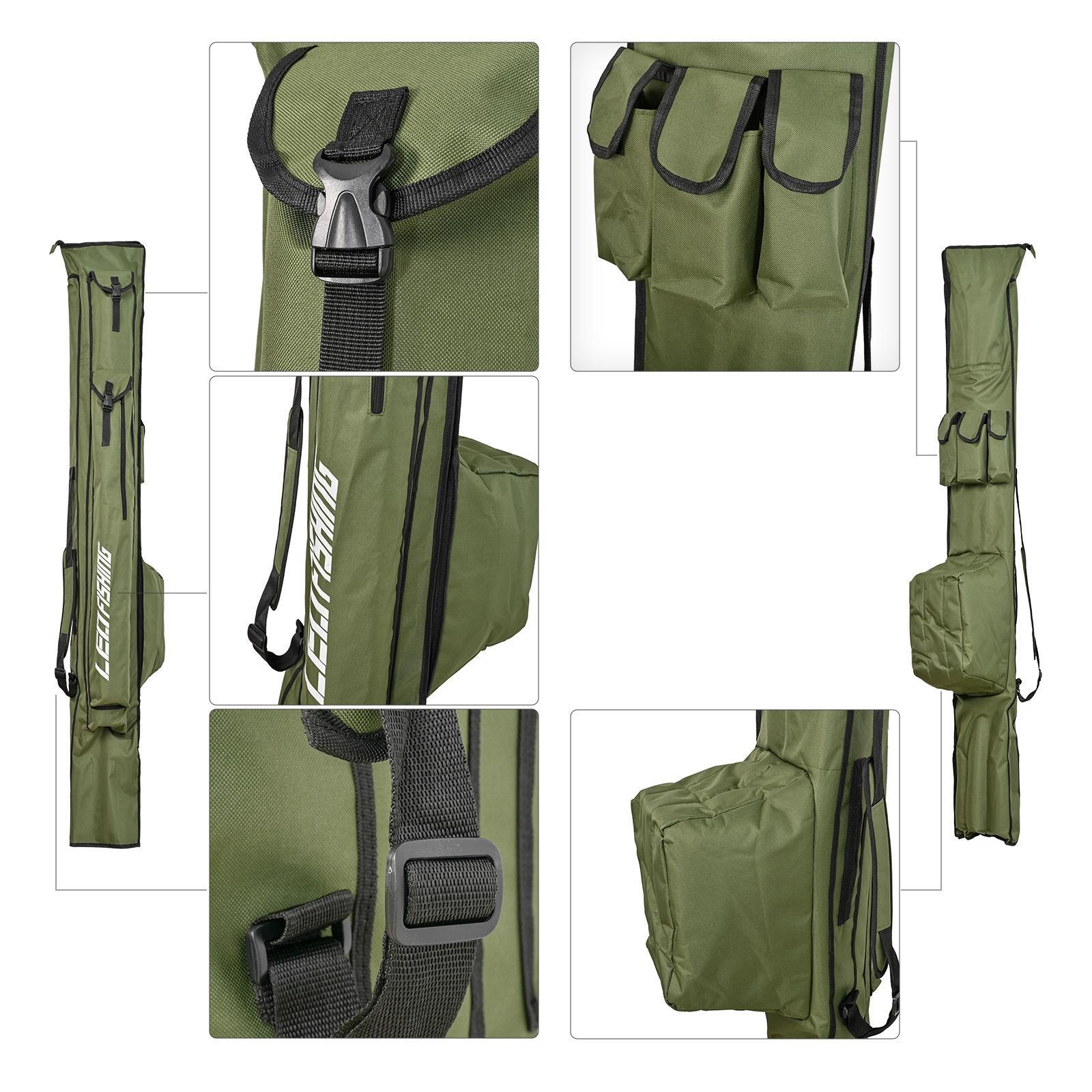 Fishing Rod Case Oxford Cloth Fishing Bag Portable Folding Fishing Rod Reel Tackle Tool Carry Case Carrier Travel Bag