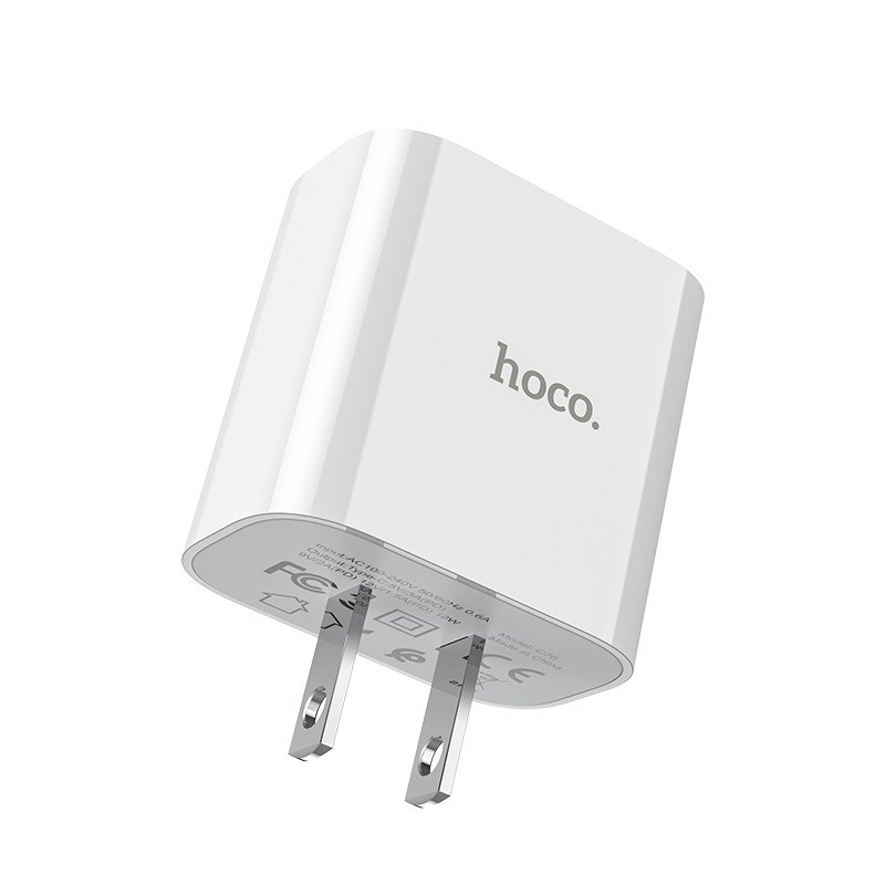 Củ sạc nhanh 3A/ PD20W Hoco C76 Plus chuôi dẹt 1 cổng Type-C chất liệu chống cháy cao cấp - Hàng chính hãng