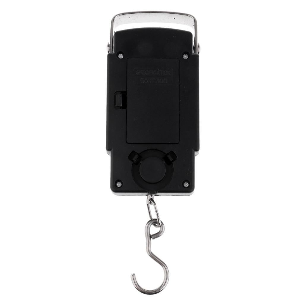110lb/50kg LCD Display Electronic Balance Digital Fishing Luggage Weight Hanging Hook Scale, 2 AAA Batteries Included