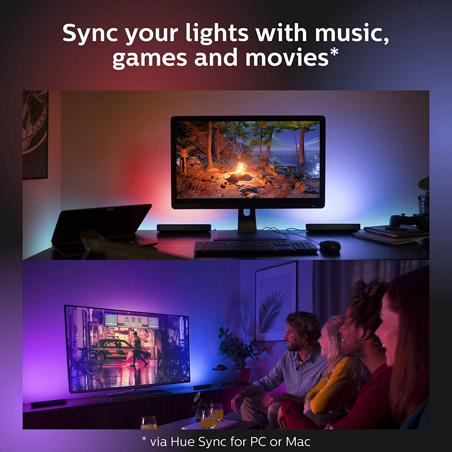 Đèn Philips Hue Play Bar White & Color Ambiance Smart LED - Đèn Thông Minh Với 16 Triệu Màu