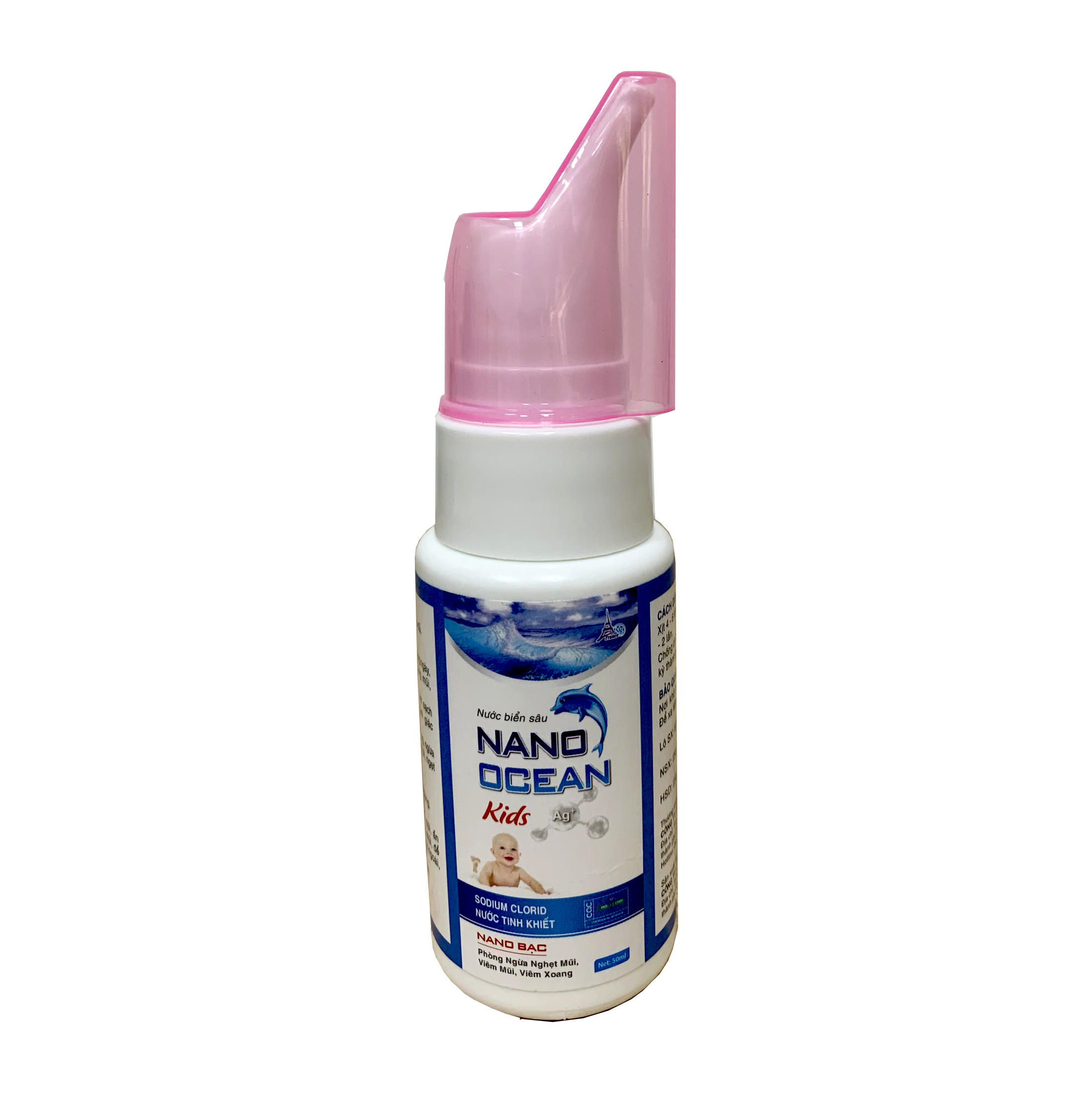 Combo 2 Chai Xịt Nano Bạc Nước Biển Vệ Sinh Mũi Cho Trẻ Em Nano Ocean Kids ( Chai 70 ml )