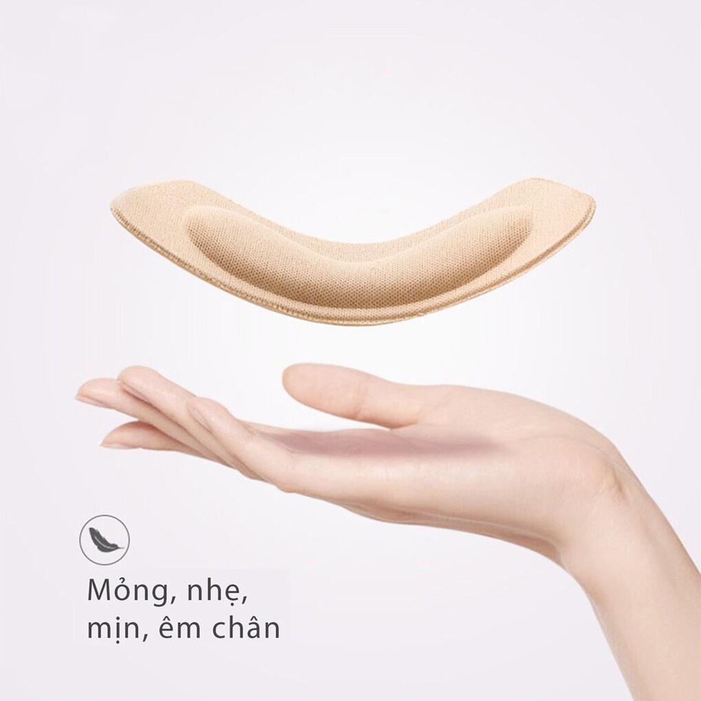 Miếng lót giày cao gót nữ HACHIKI cotton bảo vệ gót giảm đau chân chống trầy chân LG02 - Đen