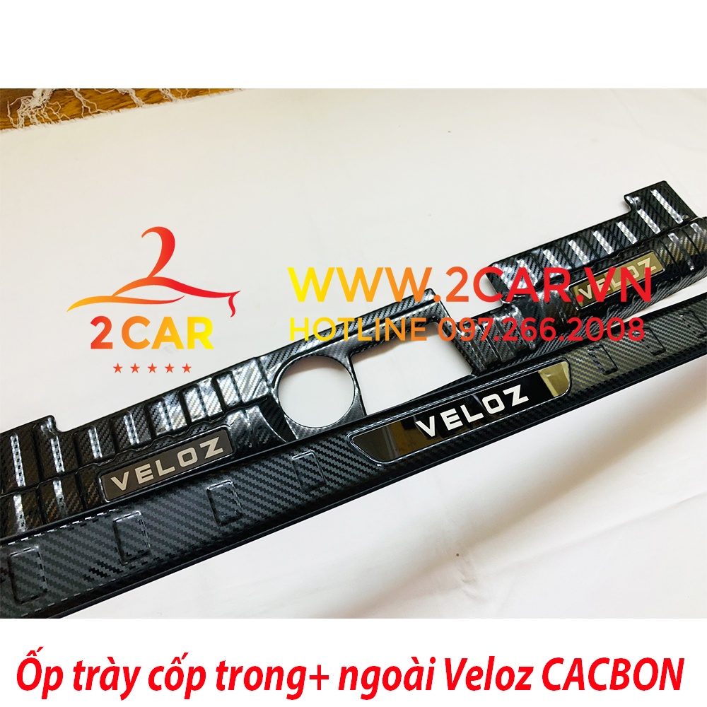 Ốp chống trầy cốp trong, ngoài xe TOYOTA VELOZ 2022-2023 chất liệu CACBON cao cấp