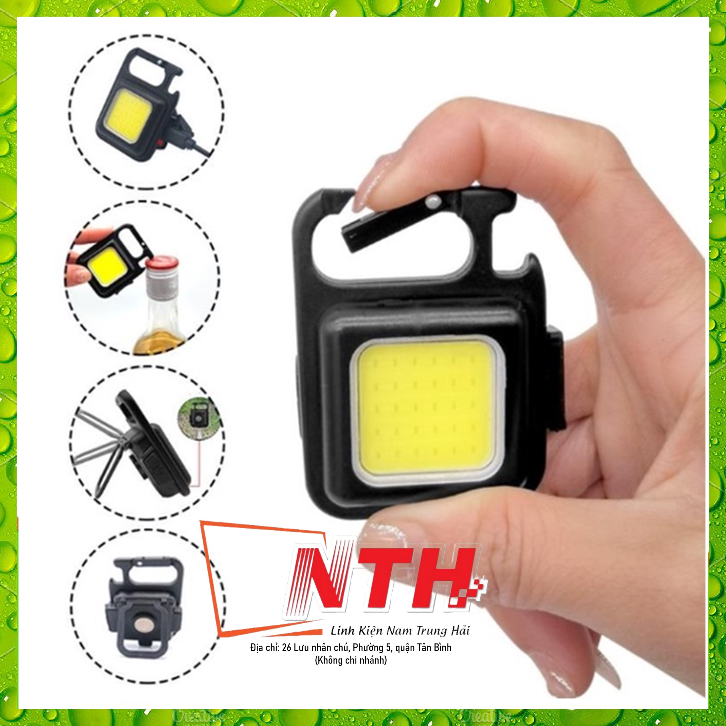 Đèn pin mini siêu sáng móc khóa đa năng, đèn led mini móc khóa, đèn pin mini móc khóa, đèn pin đa năng, Đèn Làm Việc Cob Sạc USB 3 Chế Độ Sáng