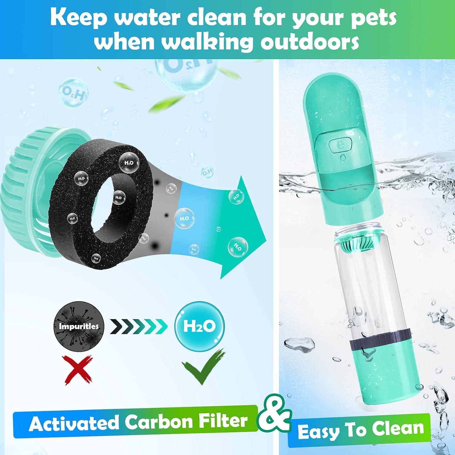 Bình Nước Cho Chó, Bình Nước Du Lịch Di Động 300+130ML Cho Chó Mèo Pet Walk Travel