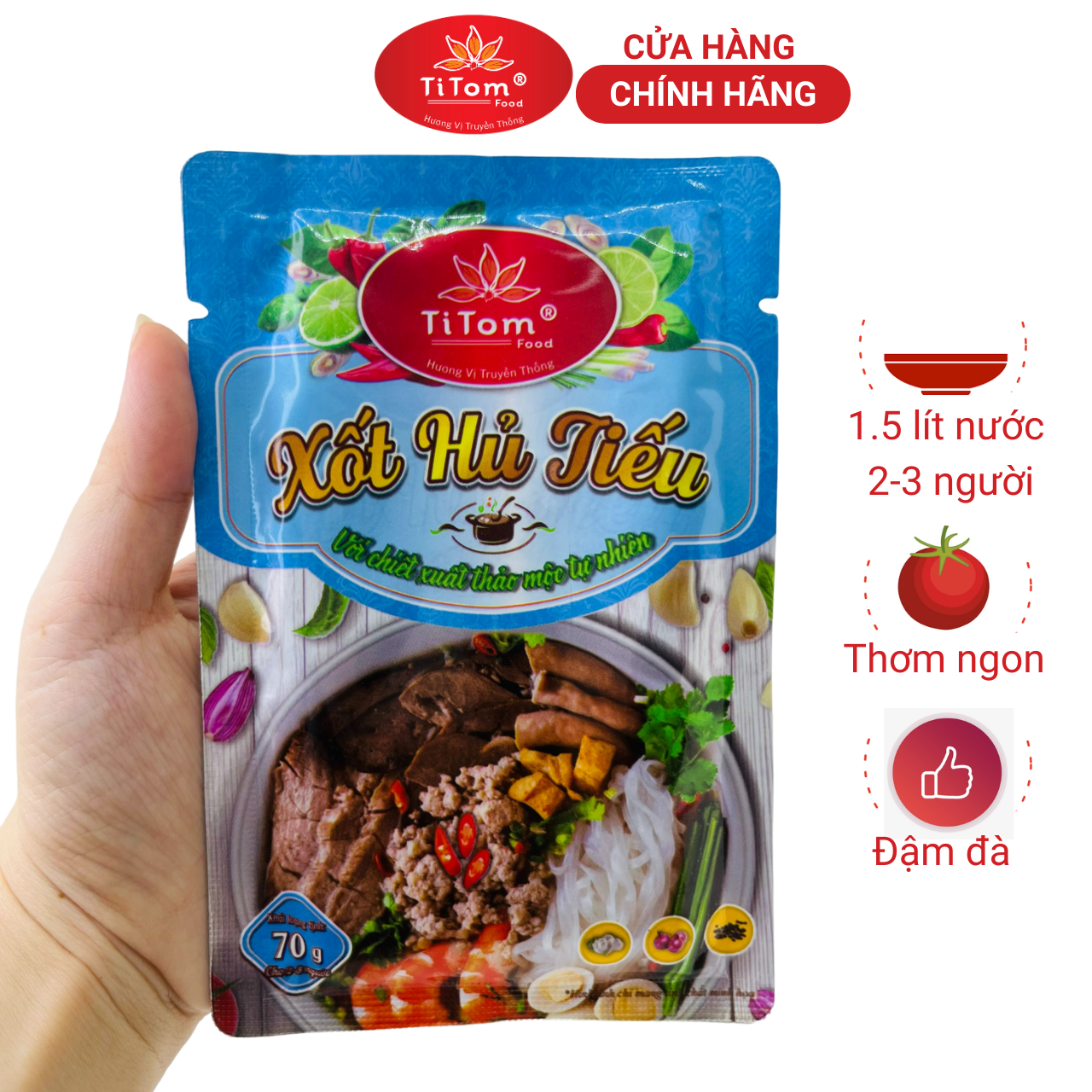 Xốt hủ tiếu Titom gói 70g gia vị hủ tiếu hoàn chỉnh dùng nấu nước lèo hủ tiếu