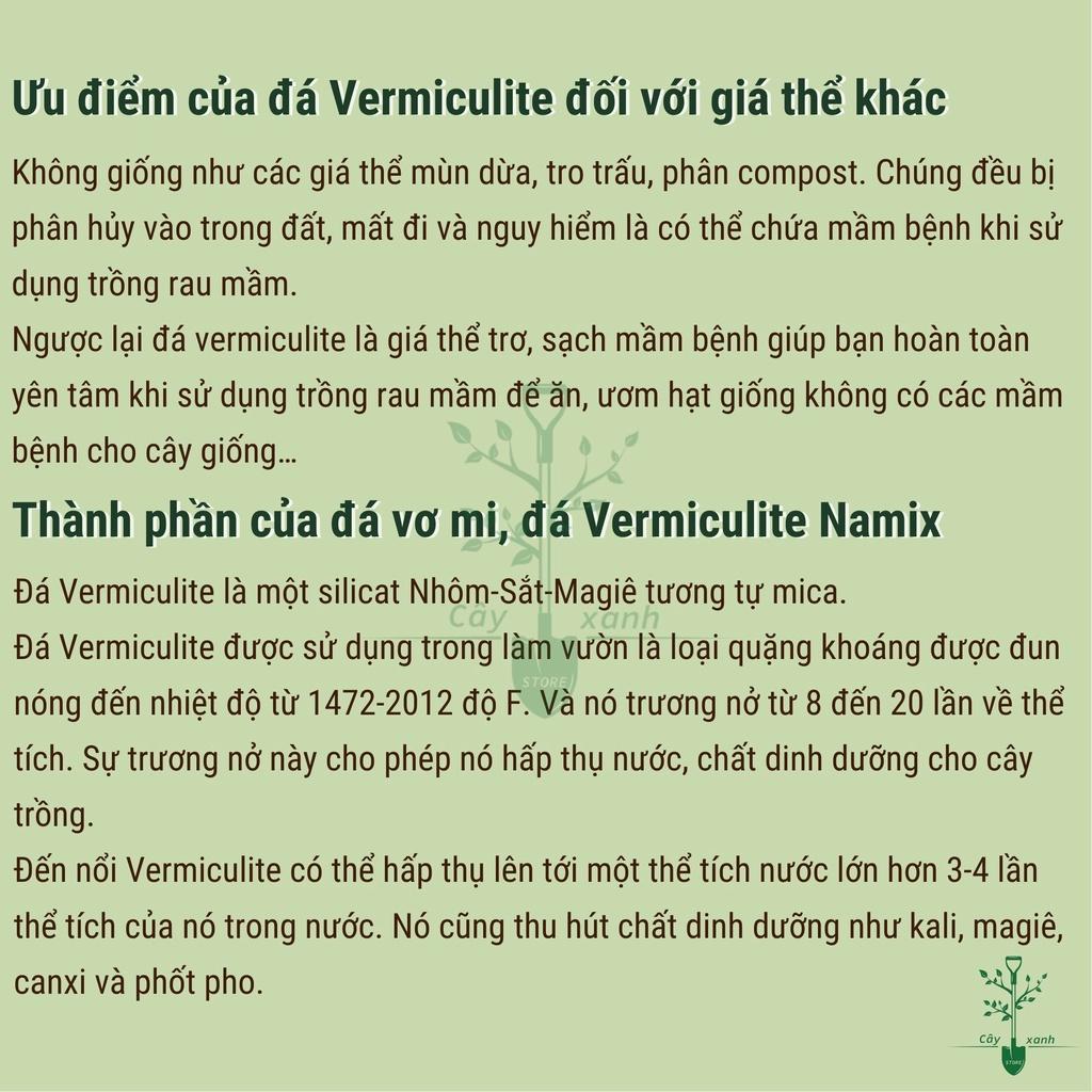 Đá Vermiculite – đá Vơ mi 5dm3 [0.6-0.9kg] Namix trồng xương rồng, sen đá, các loại cây mọng nước