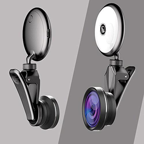 Ống lens RK19S hỗ trợ Selfie Cho điện thoại tích hợp đèn led 8 bóng -dc3082