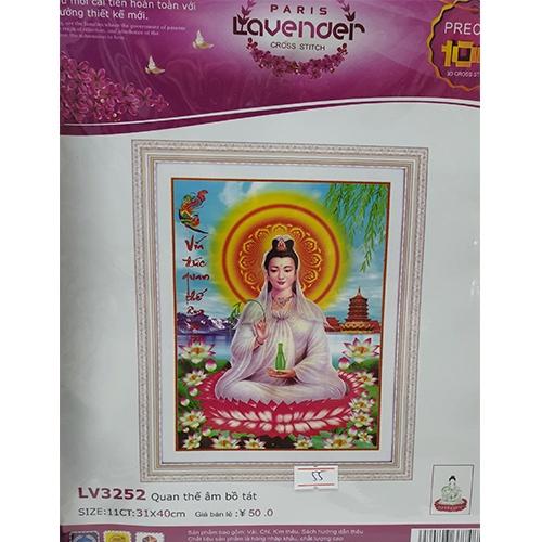 Tranh thêu Quán Thế Âm Bồ Tát LV3252 - kích thước: 31 * 40cm.