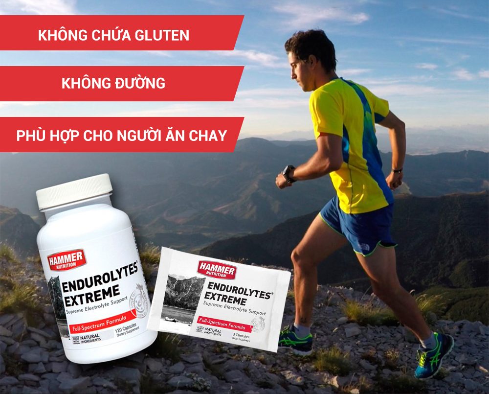 Bộ 4 gói Viên uống điện giải- Hammer Nutrition Endurolytes Extreme