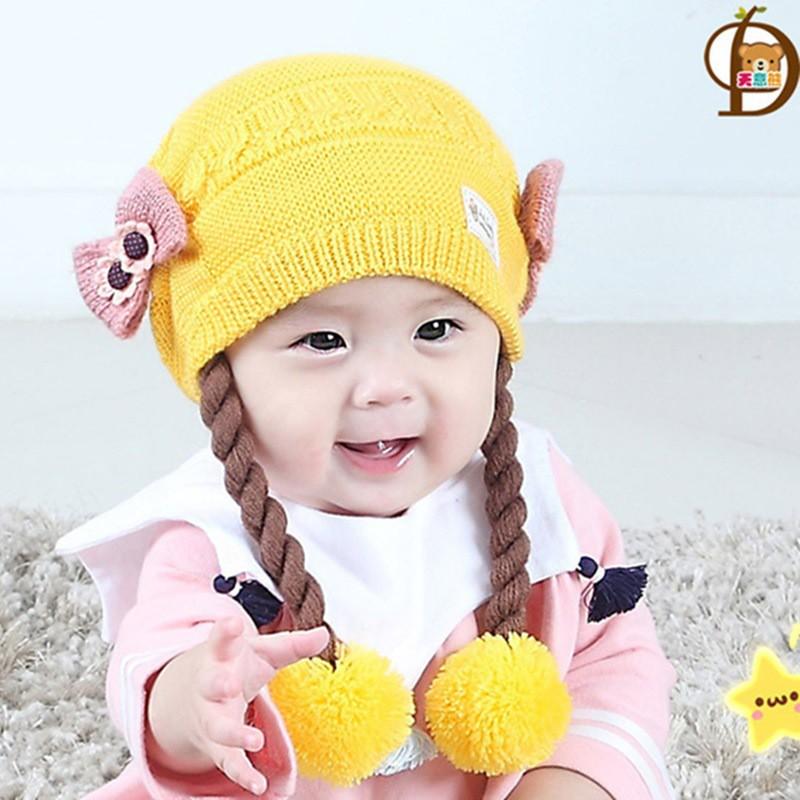 Mũ Len 2 bím siêu cute cho bé