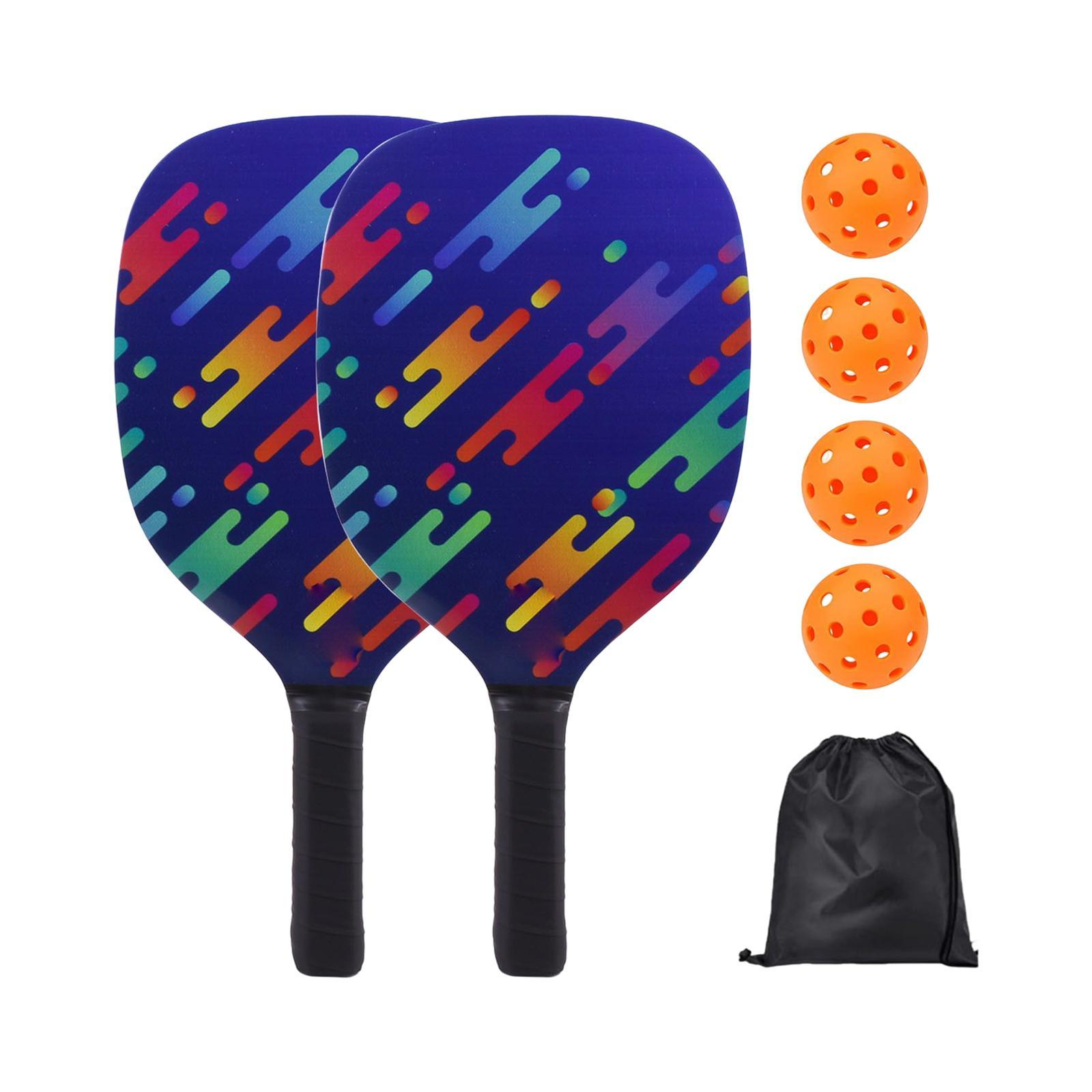 Portable Pickleball Paddle Racket Rackets 4 Pickleballs Comfort Grip for Men