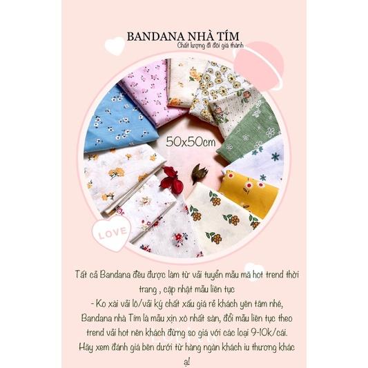 Khăn băng đô bandana hoa làm turban TÍM STORE phụ kiện tóc dễ thương vải đẹp