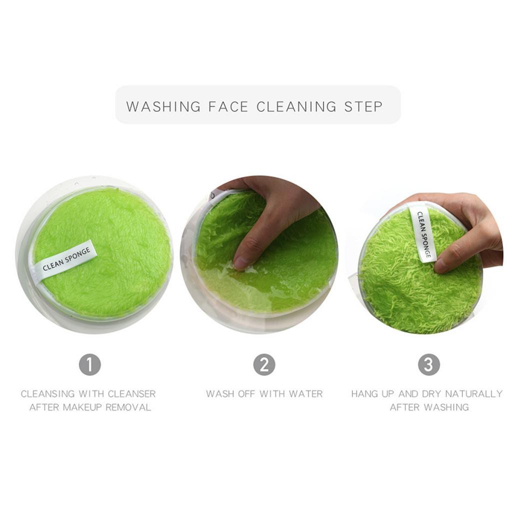 4 Pcs Soft Gentle Make-Up Remover Puff Facial Cleansing Cloth Red