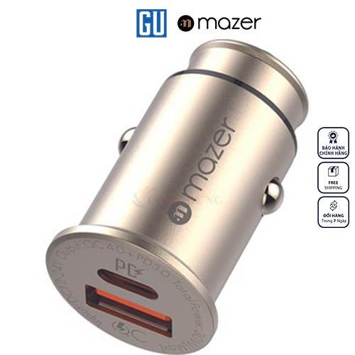 Cốc sạc xe hơi Mazer Infinite.DRIVE SuperMini Duo 1USB 1Type-C PD30W M-EGDRIVEPD260C Hàng Chính Hãng