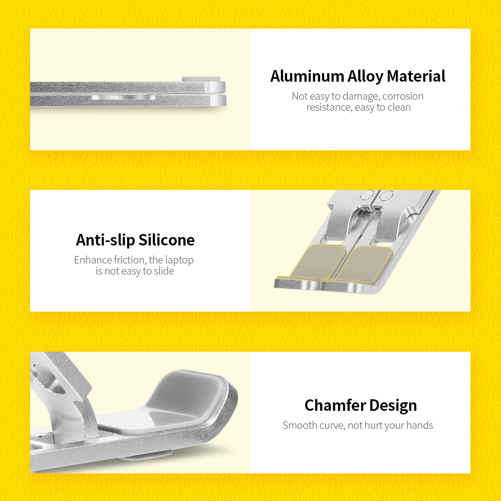 Chân đế máy tính xách tay có thể điều chỉnh độ cao 6 bậc hợp kim nhôm