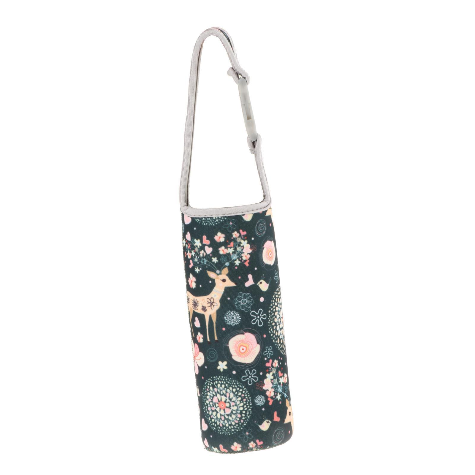 Water Bottle Sleeve Reusable Washable Bottle  Cover Holder Strap Bottle Cup Carrier Pouch Water Bottle Carrier for Walking Camping Gym