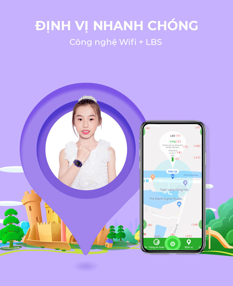 Đồng hồ trẻ em lắp sim nghe gọi có định vị Y9W, giao diện tiếng Việt, phiên bản cao cấp có chụp ảnh 360 độ - Hàng chính hãng