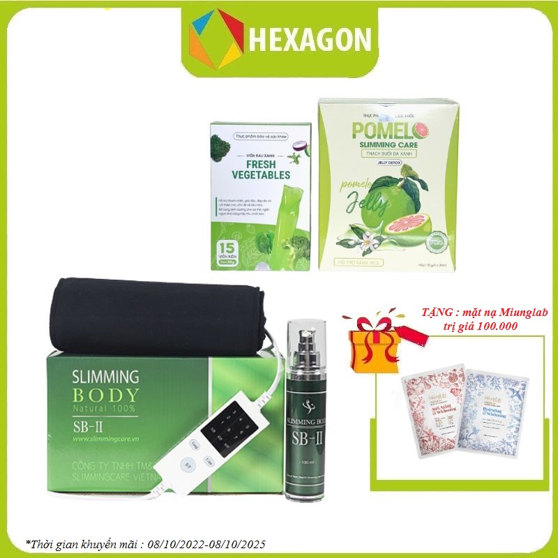 Combo Bộ Ủ Nóng Tan Mỡ SLIMMING BODY 2 CẢI TIẾN hỗ trợ giảm mỡ Bụng Đùi và Thạch bưởi da xanh Pomelo Slimming Care hỗ trợ giảm cân an toàn