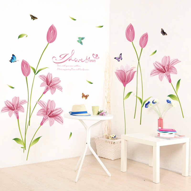 Decal Hoa lily hồng SK9122C