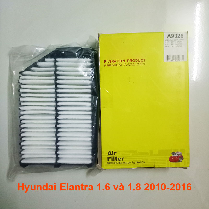 Lọc gió động cơ A9326-3 dùng cho Hyundai Elantra 1.6 và 1.8 2010, 2011, 2012, 2013, 2014, 2015, 2016 281133X000