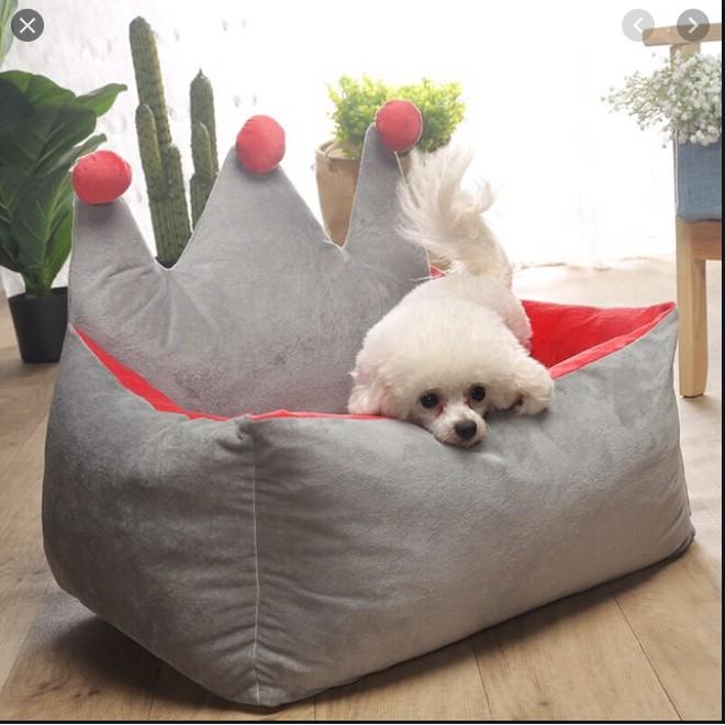 Nệm vương miện cho chó mèo size 60x80x20cm , đệm ngủ thú cưng tháo rời