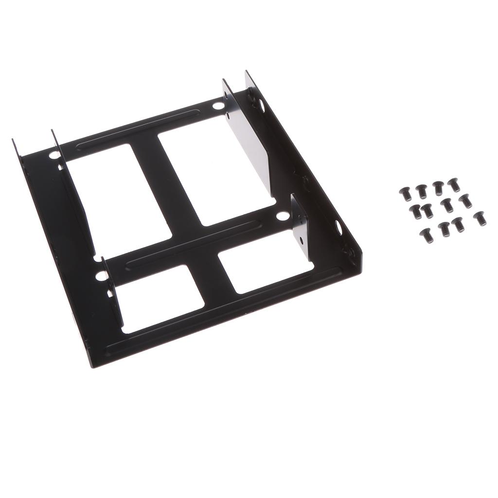 Dual 2.5'' to 3.5 Mounting Adapter Bracket Dual SSD Dock Holder Tray Metal