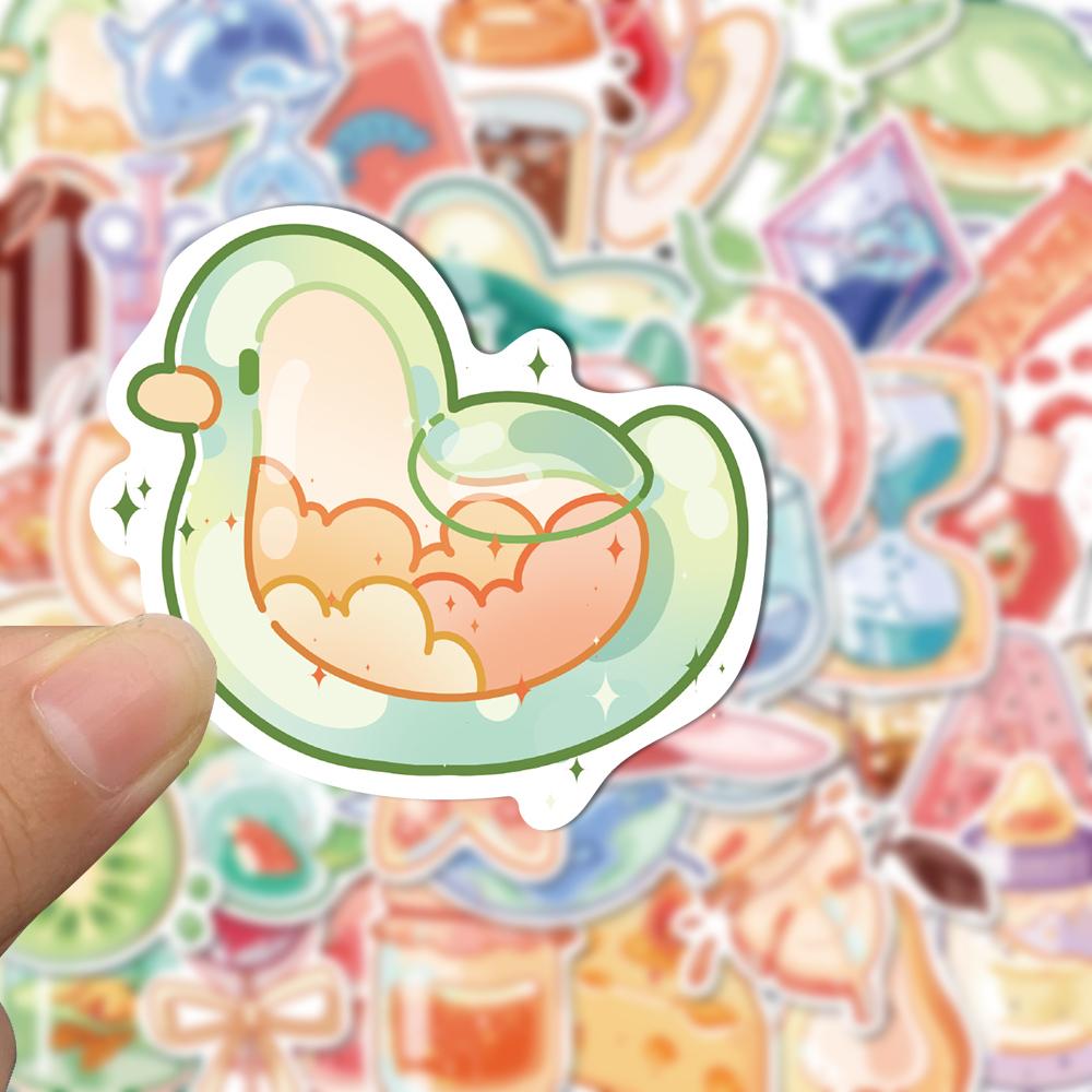 Sticker đồ ngọt jelly pudding hoạt hình cute trang trí mũ bảo hiểm, guitar, ukulele, điện thoại, sổ tay, laptop-mẫu S16