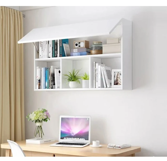 Tủ Sách Văn Phòng Treo Tường 3 Ngăn Có Cánh Tundo CTKT706 KT 100x65x24cm