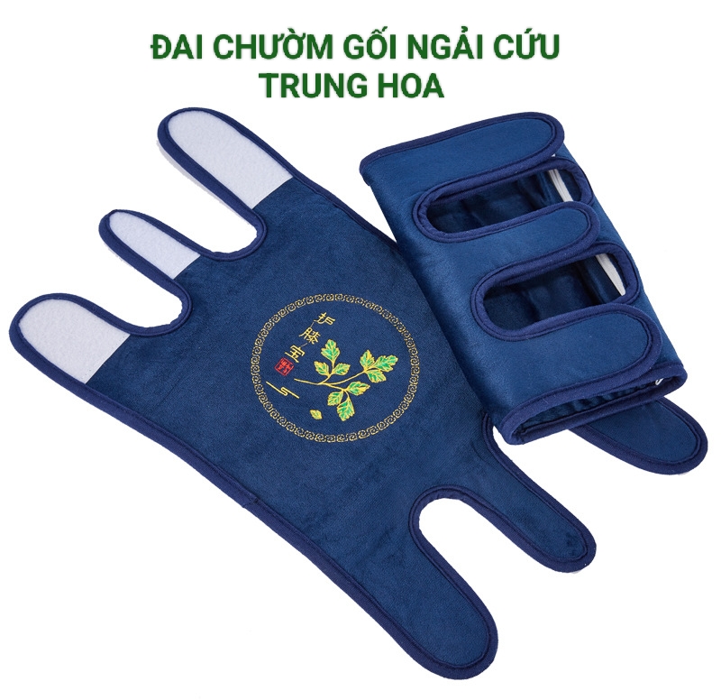 Set 2 Đai khớp gối ngải cứu chườm ấm đông y chính hãng - Cải thiện đau mỏi, tê bì chân tay, khô khớp, bảo vệ khớp gối