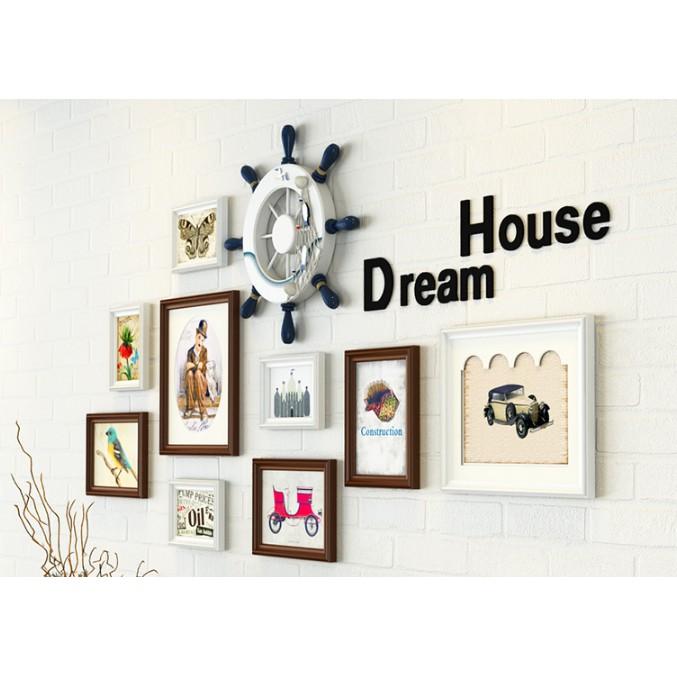 Bộ khung ảnh treo tường trang trí nhà cửa Dream House Rudder wheel... Hàng mới !!