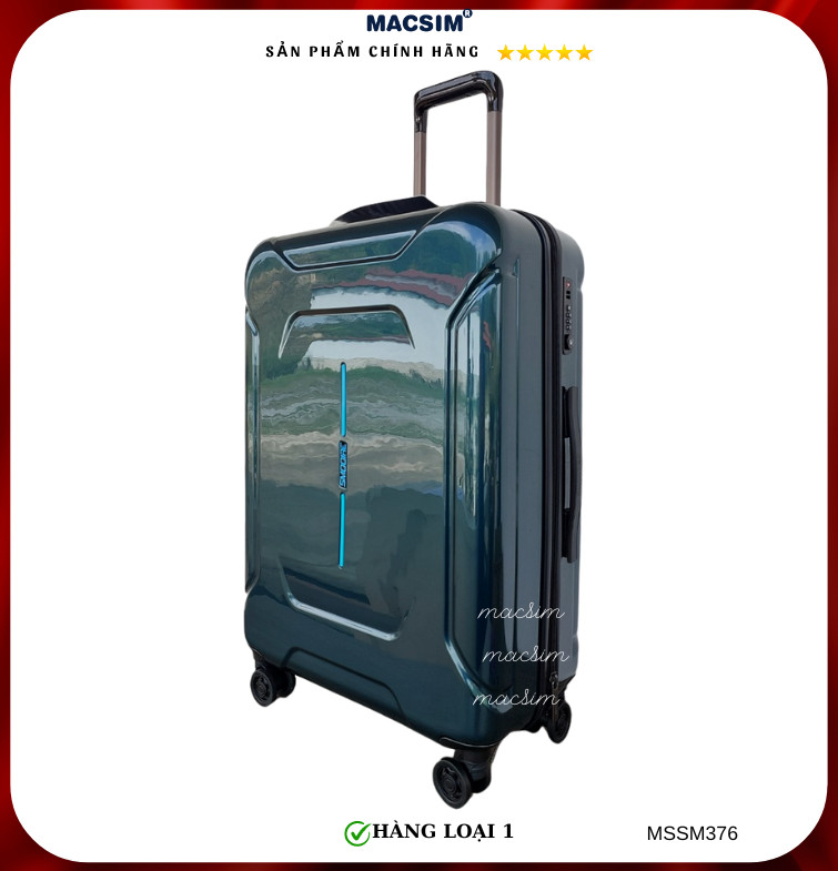 Vali cao cấp Macsim Smooire MSSM376 cỡ 20 inch / 24 inch màu shiny blue, Blue, Black - Hàng loại 1