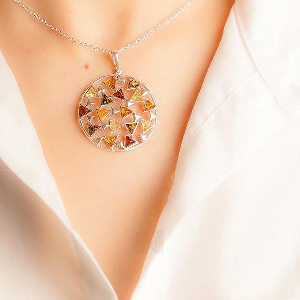Dây chuyền Bạc 925 đính Đá Hổ Phách Multifaceted Millenne Paris MLNE2037BA