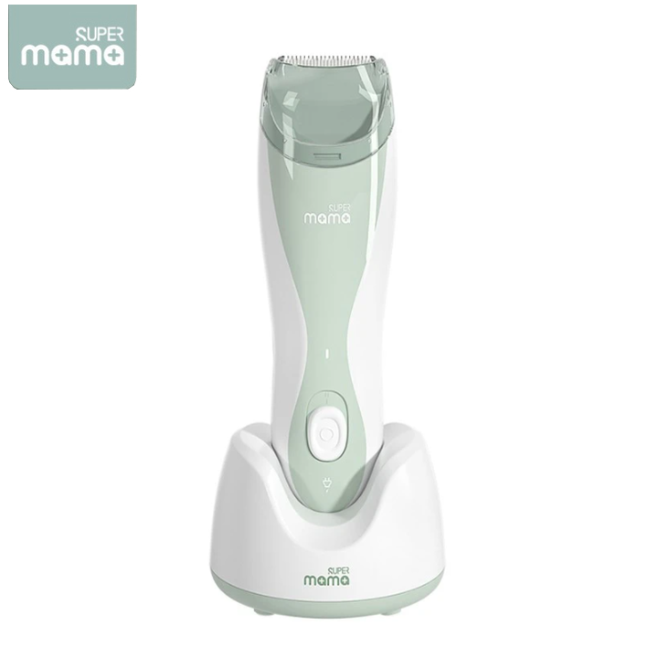 Tông đơ cắt tóc cho bé nhãn hiệu Super Mama SM-3689 tích hợp đầu hút tóc không gây ngứa, lưỡi cắt ceraramic- Hàng chính hãng