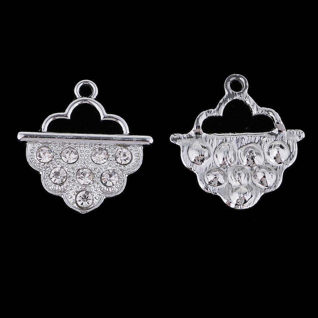 10 Pcs Rhinestone Alloy Charms Pendants DIY Earring Bracelet Jewelry Makings