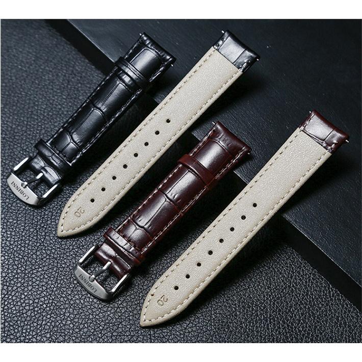 Dây da cao cấp LOBINNI LBN02 màu nâu chính hãng ,khóa gài cao cấp ,chống nước