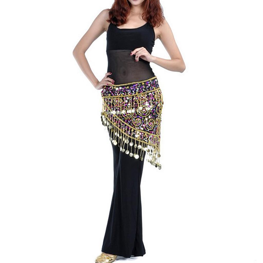 Belly Dance Hip Scarf Belt, Belly Dancer Costume, Sequin  Scarf,  Belt
