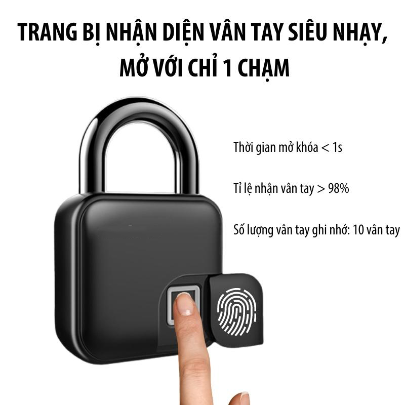 Khóa cửa vân tay chống cắt thông minh chống nước nhỏ gọn K.R.A.S.S KS19