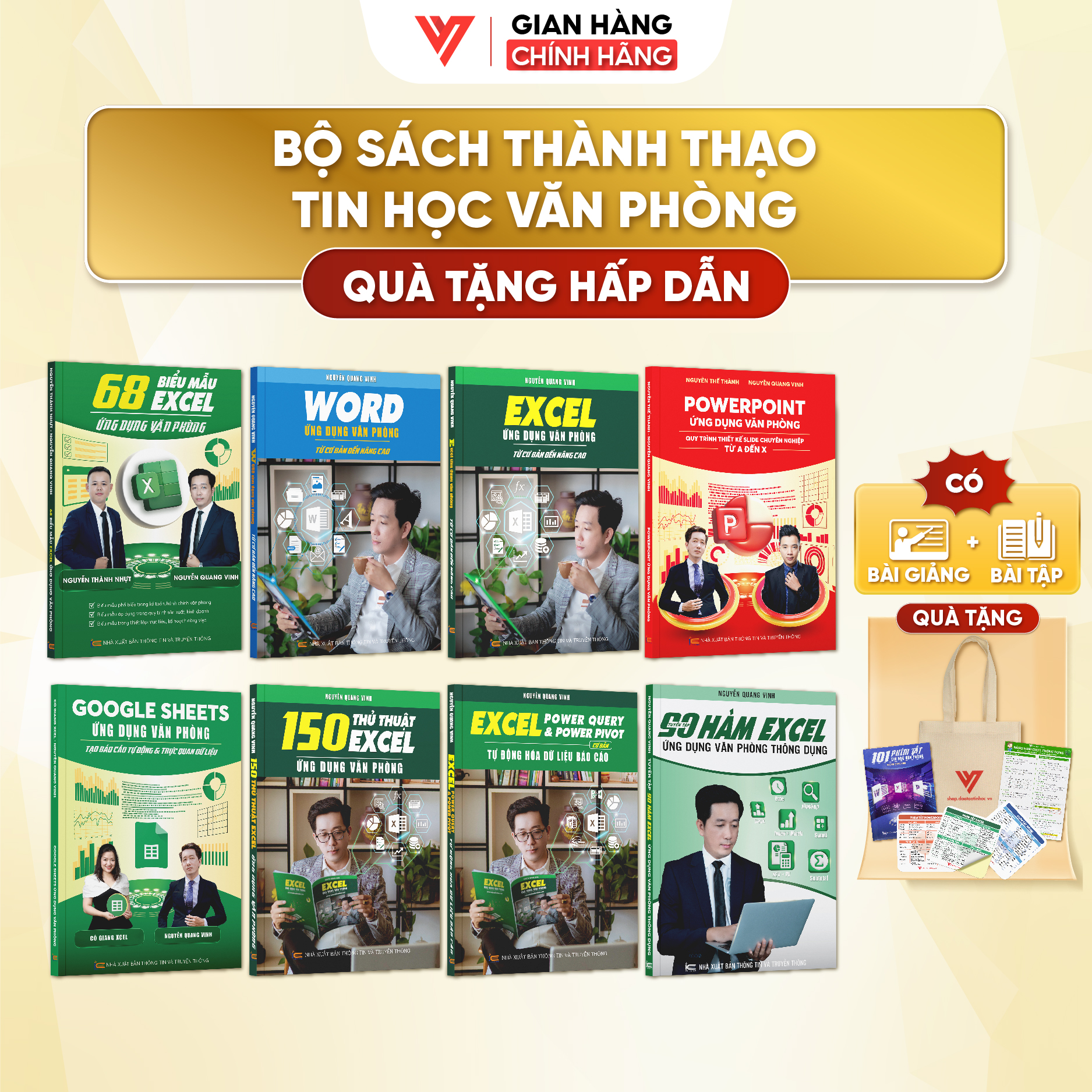 Combo 8 sách Excel - Word - PowerPoint - Google Sheets - 150 Thủ Thuật - Power Query - 90 Hàm Excel - 68 Biểu Mẫu Excel