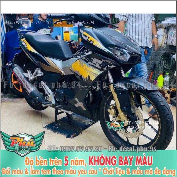 Tem rời Winner X đen nhám City Vàng