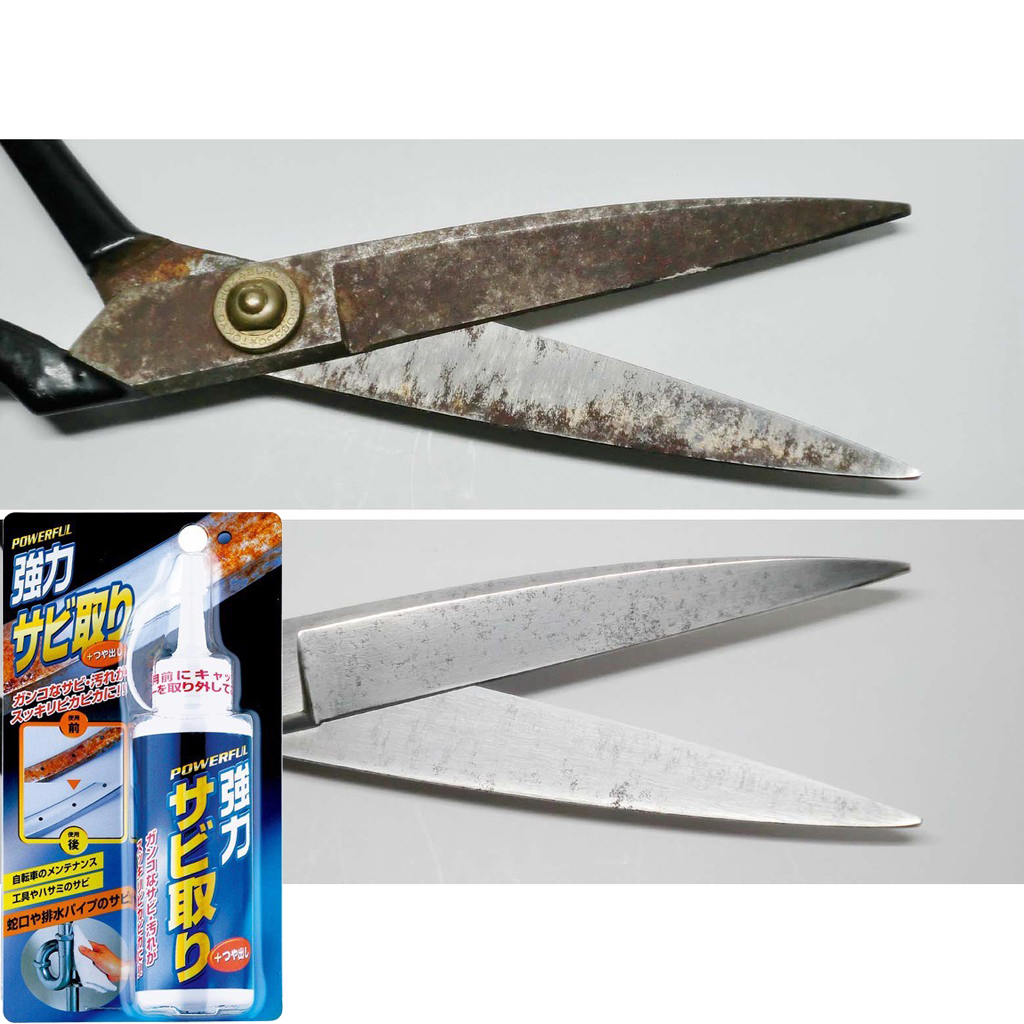 Combo bàn chải đầu trên bằng đồng thau đa năng + chai tẩy gỉ sét kim loại 140g - Hàng nội địa Nhật Bản