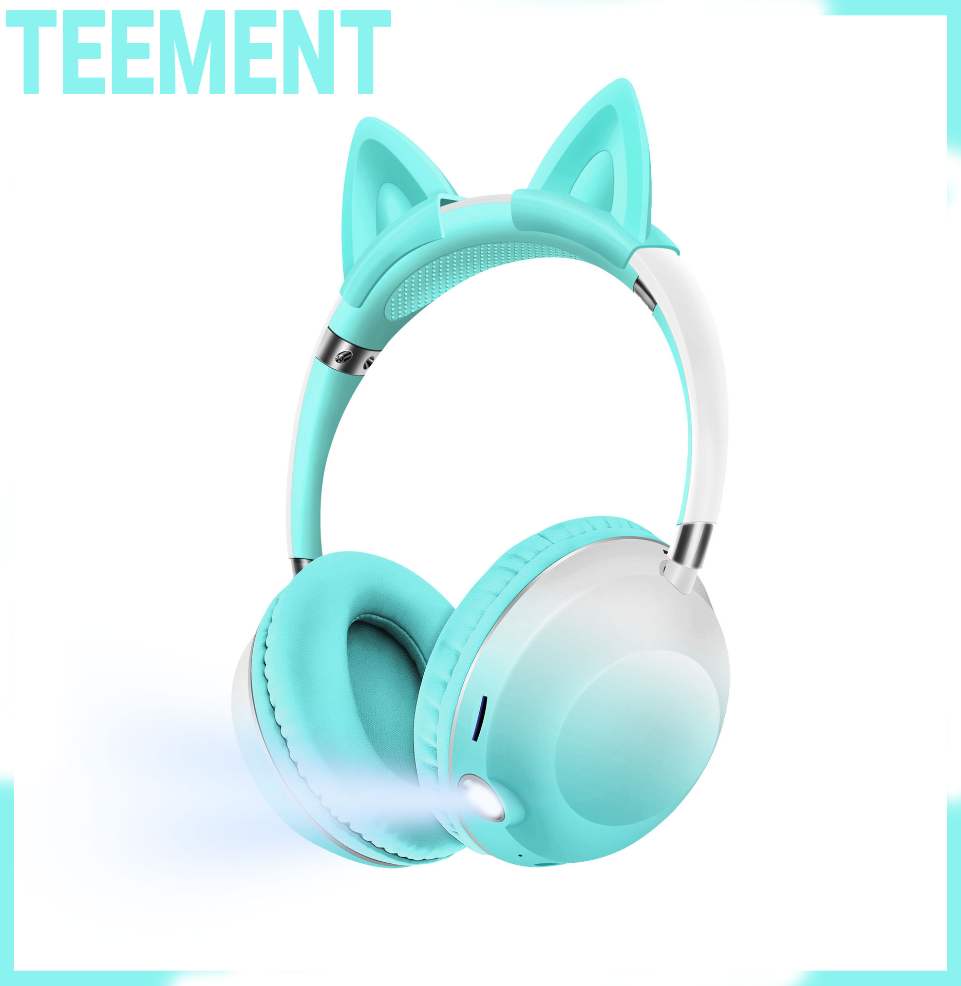 Tai Nghe Bluetooth Tai Mèo Cao Cấp Teement, Có Đèn Pin Tiện Lợi, Tai Nghe Không Dây, Tai Nghe Chụp Tai, Có Đèn Led Nghe Nhạc Chơi Game Đàm Thoại Dùng Được Cho Điện Thoại, Laptop, Máy Tính Tai Nghe Mèo Có Mic Hỗ Trợ Điều Chỉnh Âm Lượng - Hàng Chính Hãng