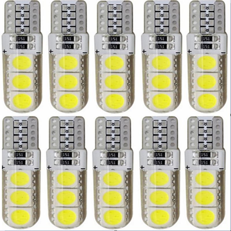 Bóng đèn LED T10 W5W 12V 6SMD ánh sáng trắng siêu sáng cho ô tô