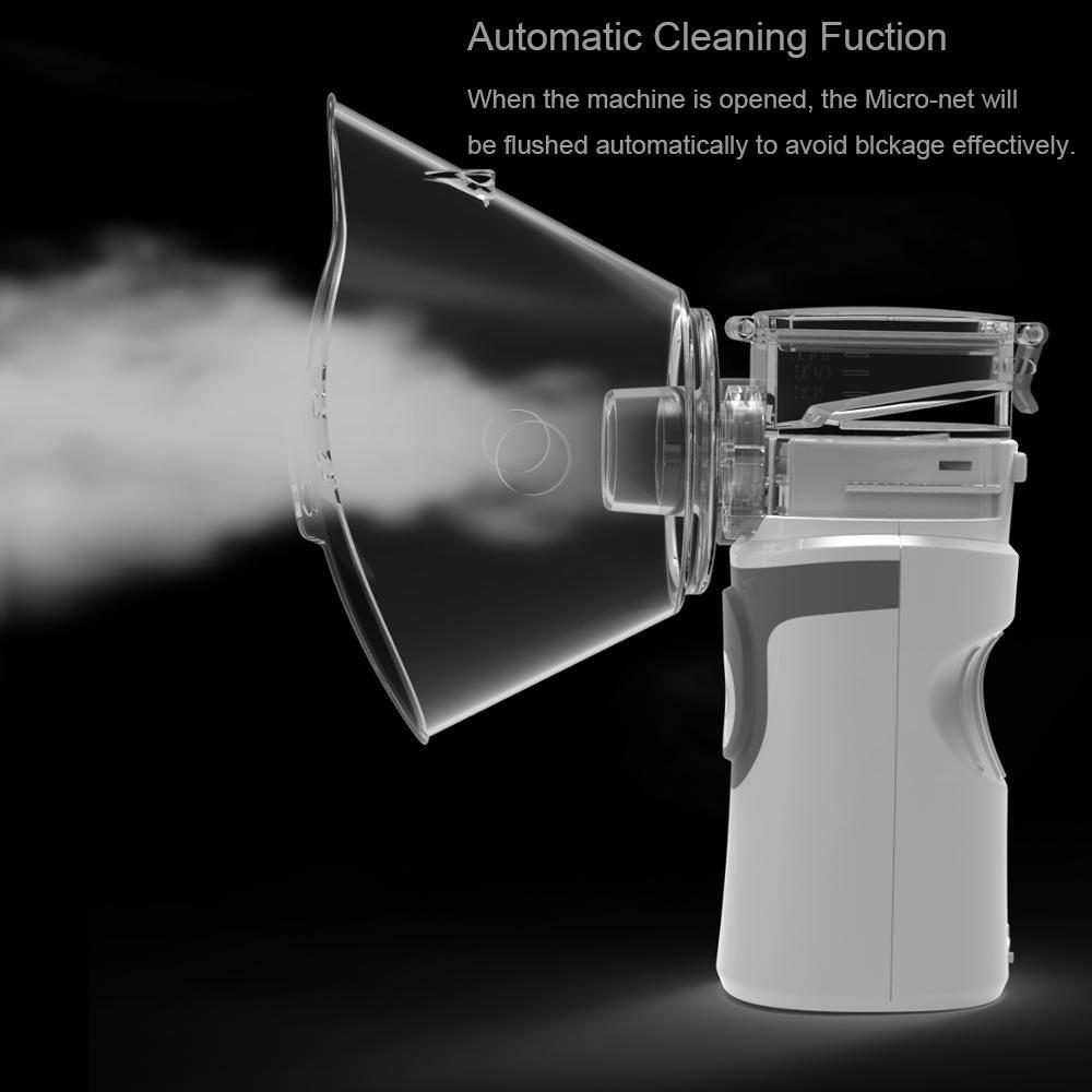 Mini Cầm Tay Di Động Hít Máy Xông Khí Dung Lưới Atomizer Im Lặng Inalador Usb Autoclean Nebulizador Trưởng Thành Automizer Đế Hít Dành Cho Trẻ Em