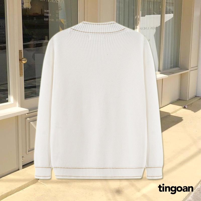 Áo len cardigan trăng viền kim tuyến nhũ vàng tingoan CRUSH CARDIGAN V/WH bản mới nhất năm 2022