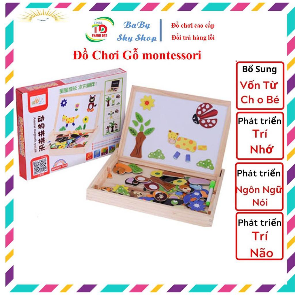 Bảng Ghép Tranh Nam Châm 2 Mặt Nhiều Chủ Đề – Đồ Chơi Bảng Gỗ Thông Minh Giúp bé Phát Triển Trí Tuệ