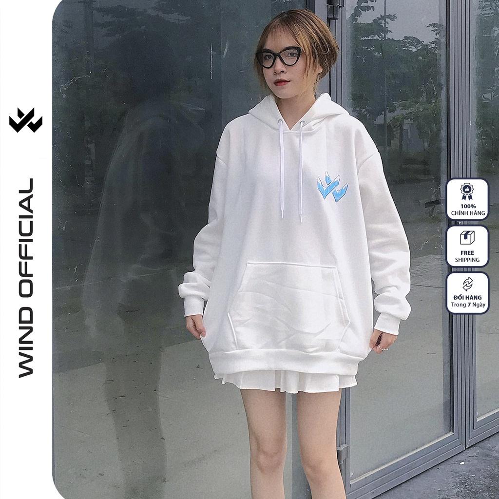 Áo hoodie unisex WIND form rộng nỉ nam nữ Tuyết HD22 thời trang thu đông oversize